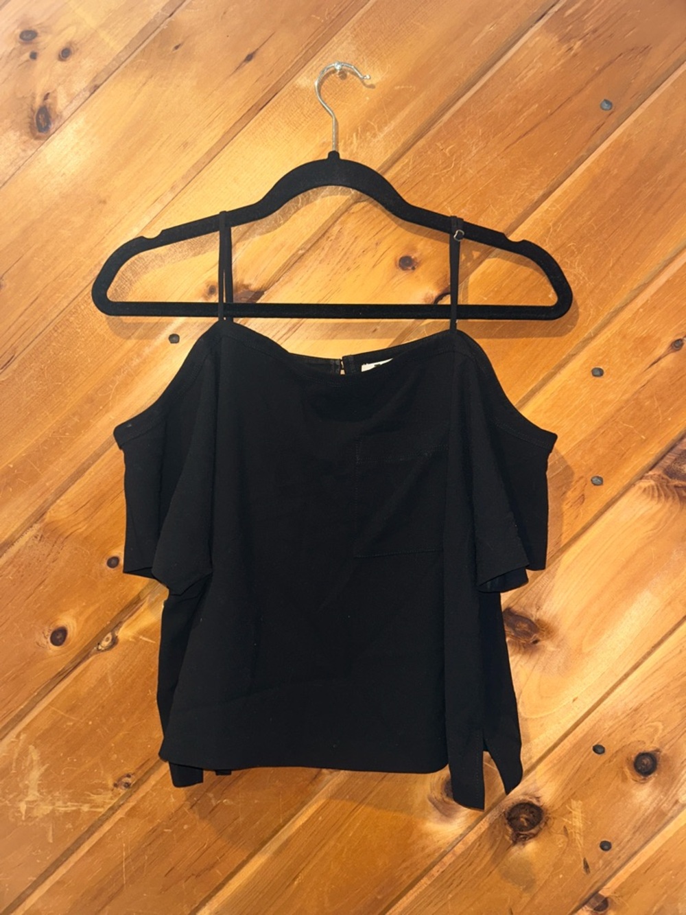 T by Alexander Wang cold shoulder black pocket blouse